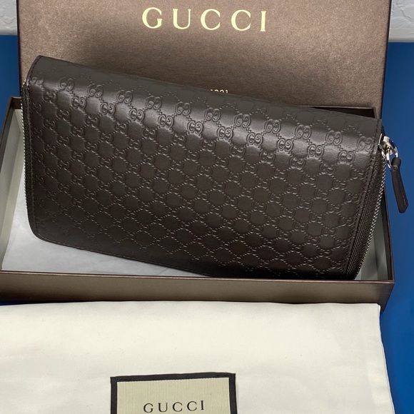 Gucci GG Logo Leather Zip Round Continental Wallet - Picture 3 of 11